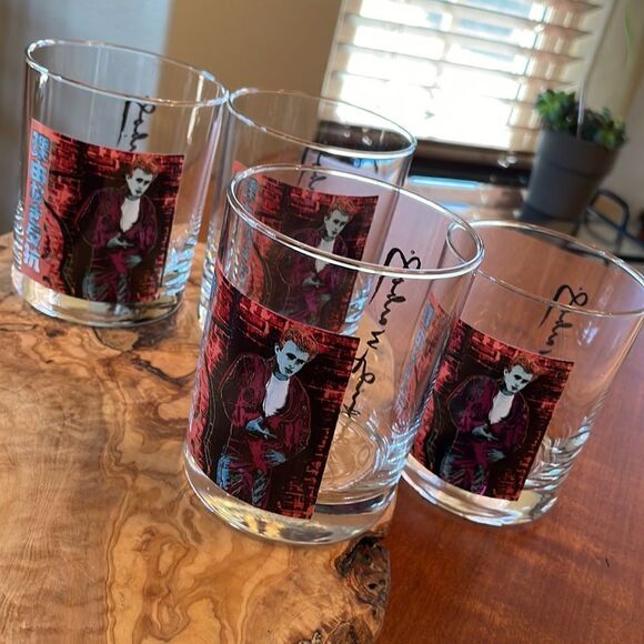 Set of 4 Andy Warhol James Dean "Rebel Without a Cause" Rocks Glasses - Picture 1 of 7